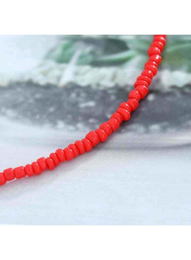 Yalice Boho Choker Necklace Chain Rice Beaded Necklaces Summer Surfer Costume Neck Accessories for Women, Free size, Metal, beaded - Image 5