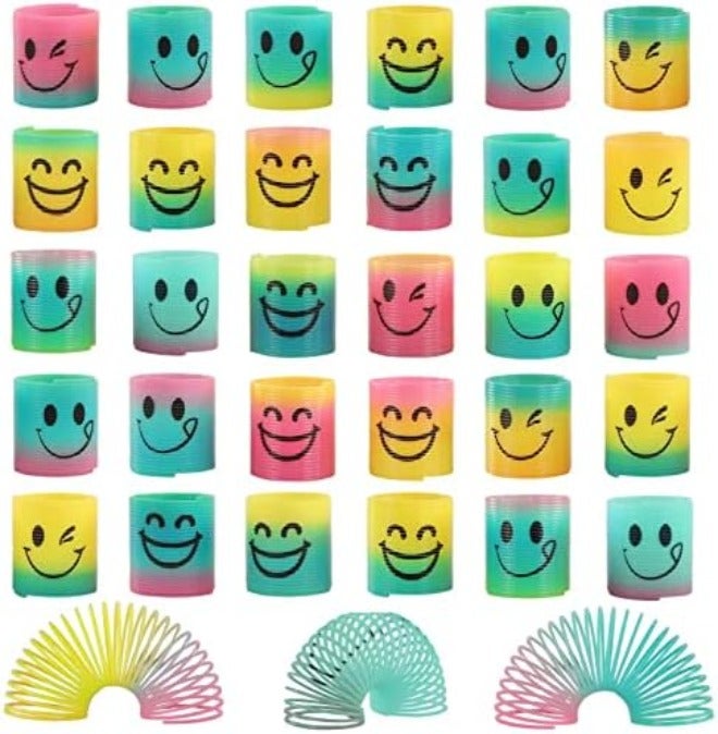 Fun-Here فان-هير 30 حزمة زنبركات قوس قزح ماجيك للاسترخاء والضغط، ألعاب صغيرة بالجملة لهدايا الحفلات وجوائز الكرنفال وأكياس الهدايا لأعياد الميلاد للأطفال البنين والبنات - Image 3
