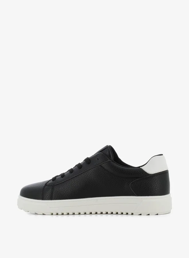 SJ Men's Textured Sneakers with Lace-Up Closure