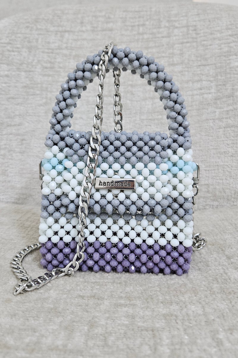 Handmade Elegant crystal beaded hand/ shoulder/ crossbody bag for women - Image 4