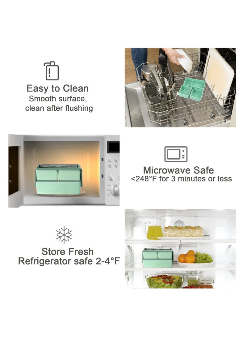 Generic 1400ml Double-Layer Bento Box with Spoon and Fork, Leakproof Lunch Container for Adults, Microwave Safe  - Image 5