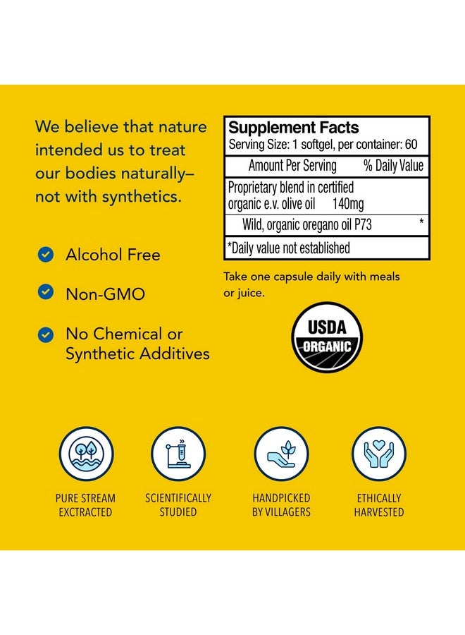 NORTH AMERICAN HERB & SPICE Oreganol P73-60 Softgels, 2 Pack - Immune System Support - Unprocessed, Vegan Friendly Wild Oregano - Mediterranean Source - Non-GMO - 120 Total Servings - Image 4