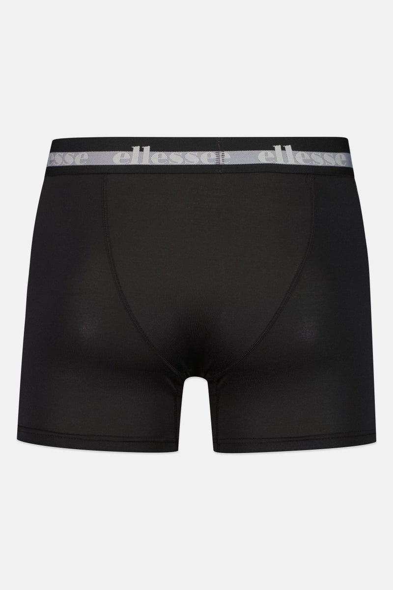 Ellesse سروال بوكسر قصير للرجال 3 عبوات بشعار العلامة التجارية، أسود - Image 2