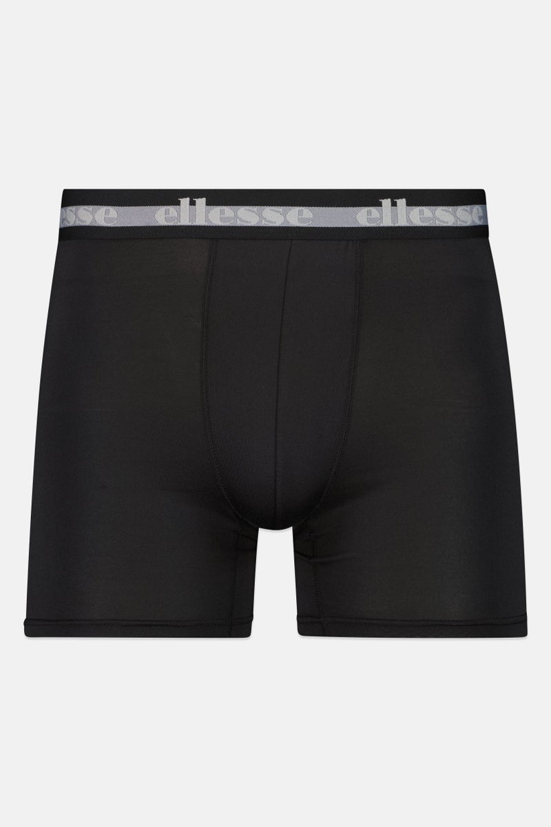 Ellesse سروال بوكسر قصير للرجال 3 عبوات بشعار العلامة التجارية، أسود - Image 3