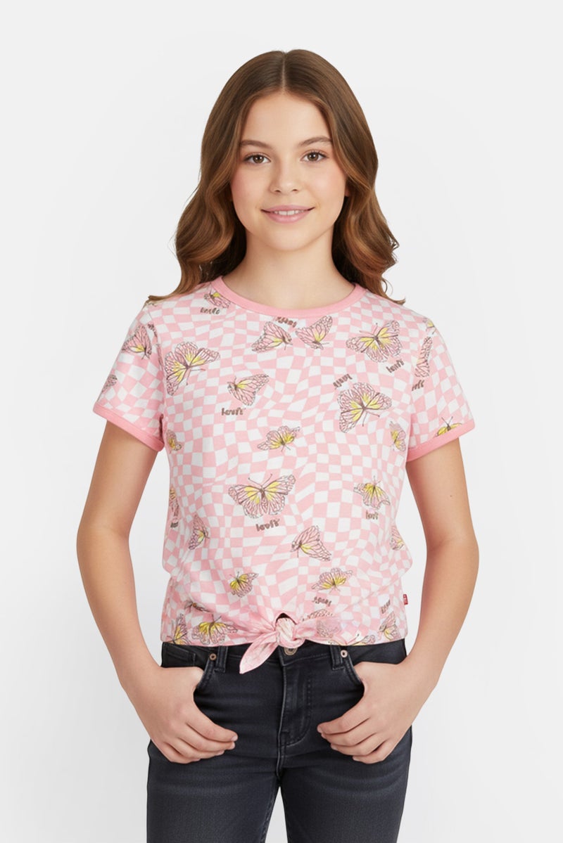 Levi's Kids Girl Short Sleeve Graphic Print T-Shirt, Multicolor - Image 1