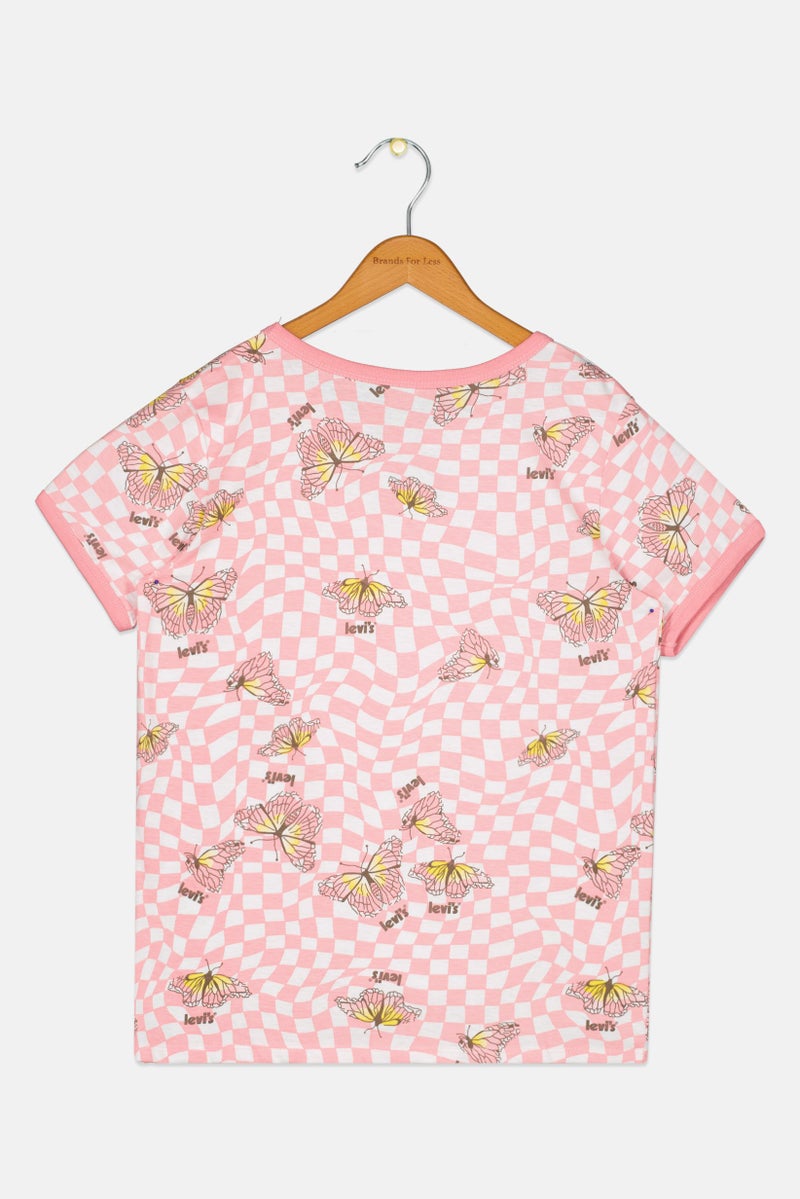 Levi's Kids Girl Short Sleeve Graphic Print T-Shirt, Multicolor - Image 3