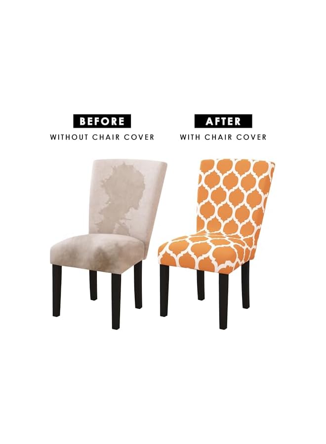 Green Tiger Elastic Chair Cover, Stretch Removable Washable Chair Cover, Protector Seat Slipcover (Beige), Pack of 2 - Image 5