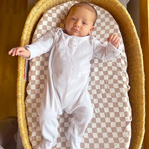 LifeTree Muslin Changing Pad Cover for Baby Girls Boys 70 Viscose from Bamboo and 30 Cotton 16x32 Diaper Change Table Pad Covers Soft Changing Pad Sheets SmallCheckered Pattern - Image 3