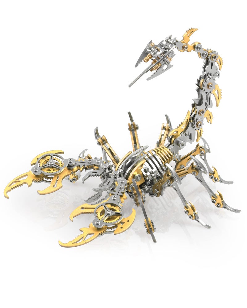 Metalkitor Scorpion 3D Metal Puzzles Kits for Adults Teens  454 Pcs  Mechanical Assembly Models  4 Hours to Build  Ideal for Gifts and Decorations Golden - Image 2