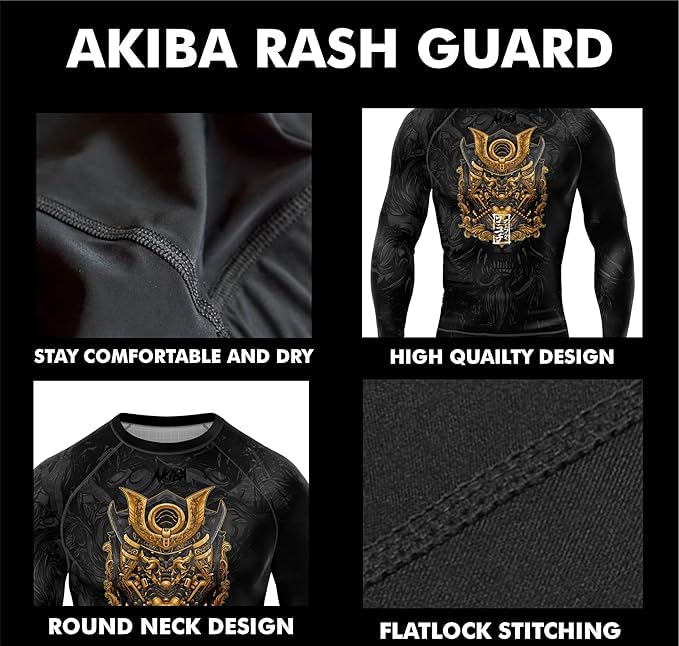 AKIBA Full Sleeve Crew Neck Design Compression Rash Guard for Men (Black, 36) | Performance Fit Athletic Shirt for MMA, BJJ, Gym, Running, Cycling | Moisture-Wicking, Durable Fabric, Plain Hem - Image 5