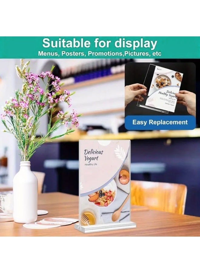 Acrylic Sign Holder A5，1 Pack - Clear Display sign Stand for Store Sign Holders - Vertical Double-Display Items - Flyer Holder - Acrylic Frame for Restaurants, Office, Home, Store, cafe - Image 3