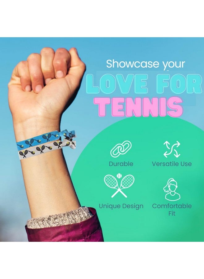 إنفينيتي كوليكشن ربطات شعر تنس متعددة الألوان للبنات، أربطة مطاطية مقاومة للتجعد بتصميم مضرب تنس، ربطات ذيل حصان للاعبات التنس (8 قطع) - من سبورتي بيلا - Image 5