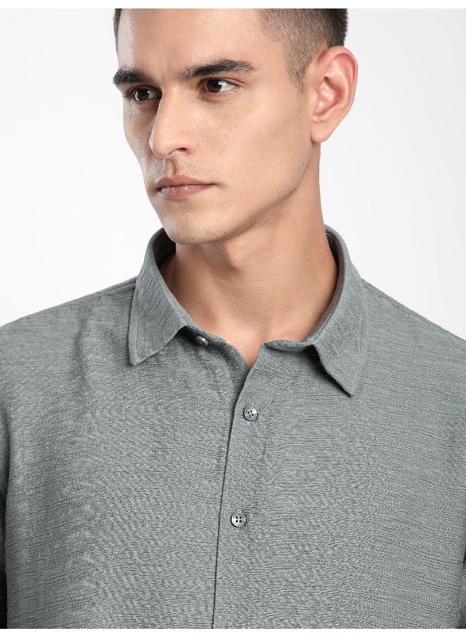 Beyoung Grey Crinkled Shirt  - Image 5