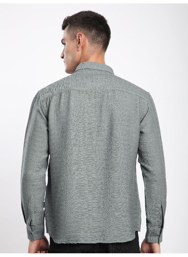 Beyoung Grey Crinkled Shirt  - Image 3