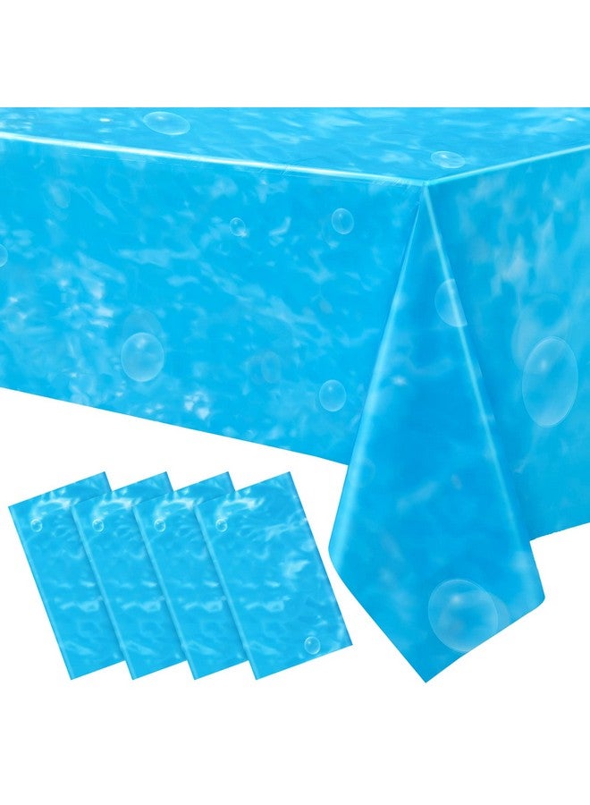 Nezyo Bubble Waves Water Print Tablecloth Ocean Tablecloth Party For Sea Party Decoration Beach Pool Ocean Theme Birthday Party Shower Supplies 108 X 54 Inch(4 Pieces) - Image 2