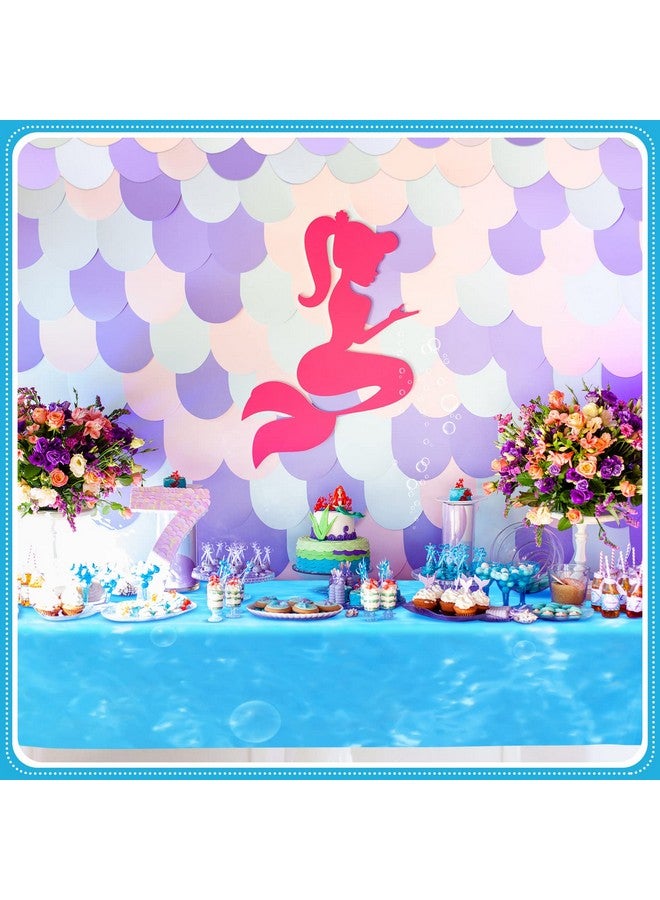 Nezyo Bubble Waves Water Print Tablecloth Ocean Tablecloth Party For Sea Party Decoration Beach Pool Ocean Theme Birthday Party Shower Supplies 108 X 54 Inch(4 Pieces) - Image 5