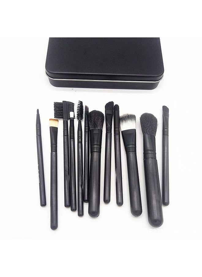Mac Tools - 12-Piece Professional Makeup Brushes Set Foundation Powder Concealers Face Eye Shadows Makeup Brush Tool Kit with Case - Image 1