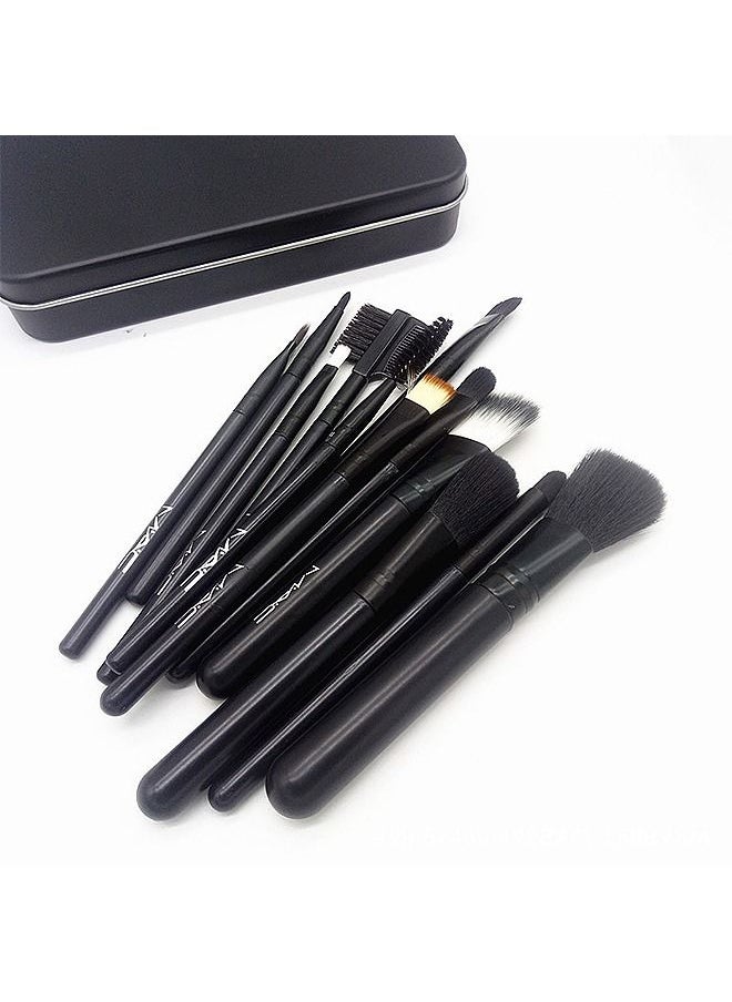 Mac Tools - 12-Piece Professional Makeup Brushes Set Foundation Powder Concealers Face Eye Shadows Makeup Brush Tool Kit with Case - Image 1