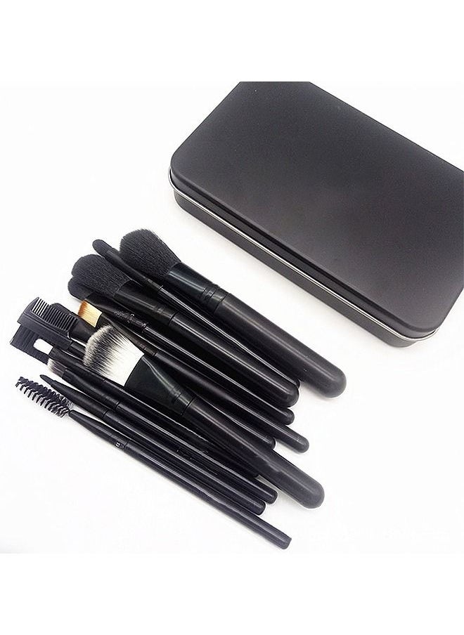 Mac Tools - 12-Piece Professional Makeup Brushes Set Foundation Powder Concealers Face Eye Shadows Makeup Brush Tool Kit with Case - Image 1