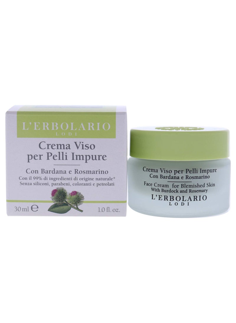 L'Erbolario L'Erbolario Face Cream For Blemished Skin - Developed For Oily Skin With Blackheads - Immediate Matte Effect - Closes Dilated Pores - Helps Skin Find It's Natural Balance - Paraben Free - 1 Oz 