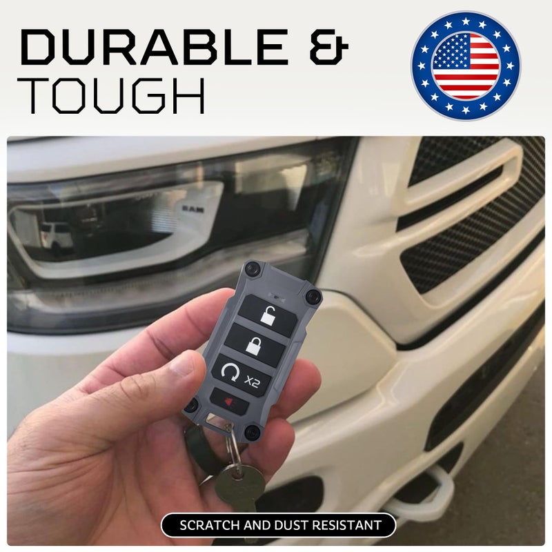 AJT DESIGN Replacement Key Fob Case for Dodge Ram 2019+ - Custom Made in USA - Gray - Image 4