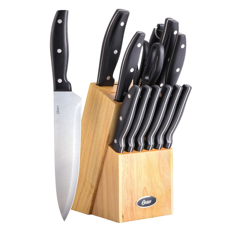 Oster Granger 14 Piece Stainless Steel Cutlery Set WWood Block