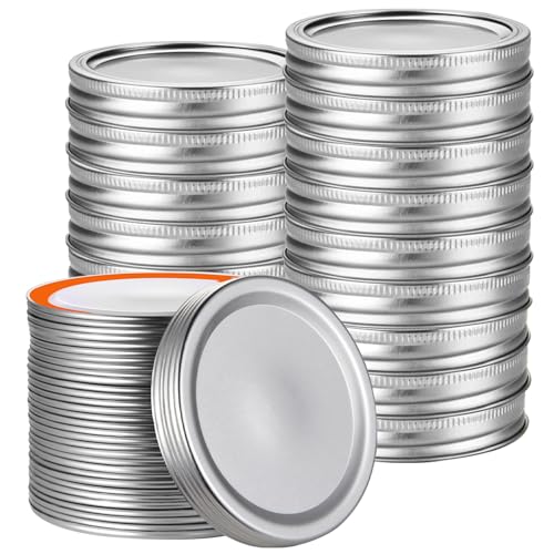 SKERYBD 48Pcs/24 Set, Wide Mouth Canning Rings and Lids, Mason Jar Bands - Image 1