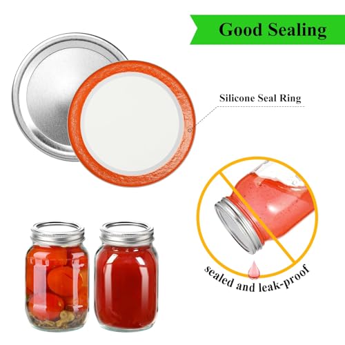 SKERYBD 48Pcs/24 Set, Wide Mouth Canning Rings and Lids, Mason Jar Bands - Image 2