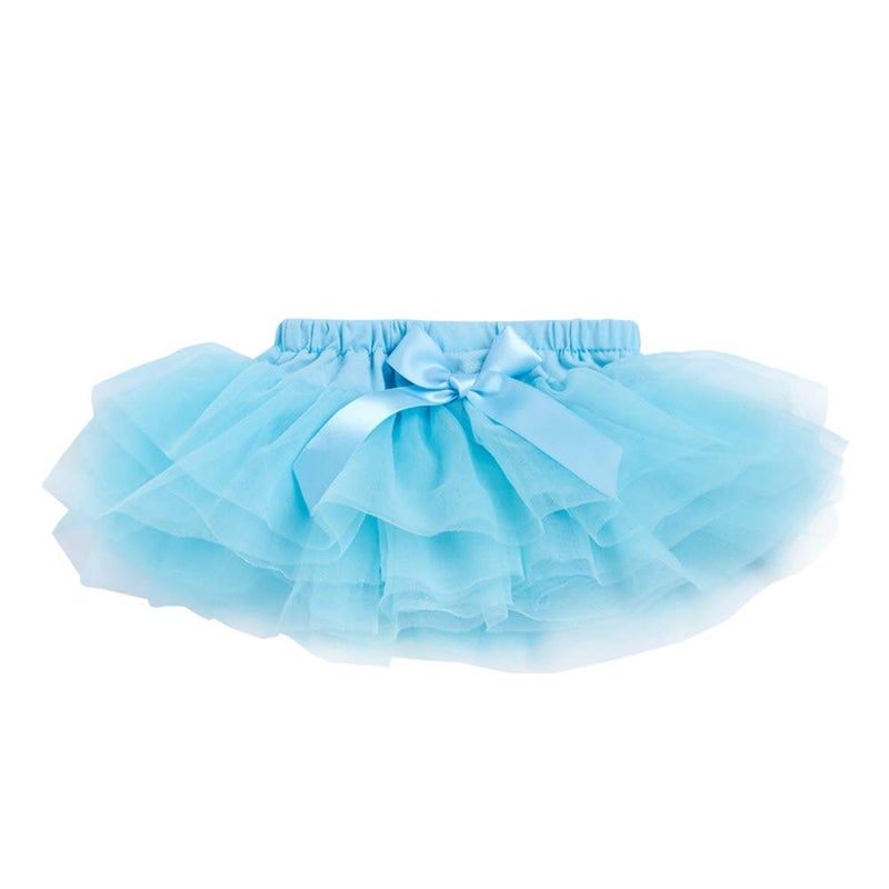 Anbaby Baby Girls Soft Tutu Skirt Toddler Ruffled Pants Diaper Cover Blue 6-12M - Image 3