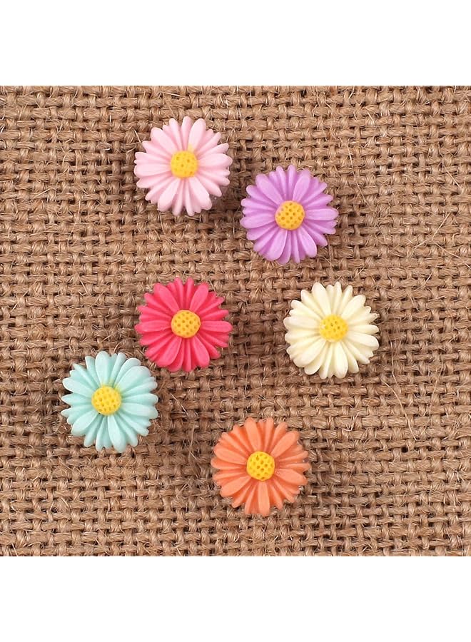 erorex 30 Pcs Flower Pushpins Flower Thumb Tacks Decorative Floret Push Pins Colorful Floret Thumbtacks For Photo Wall Feature Wall Whiteboard Cork Board Map Bulletin Board Office Or Home - Image 5