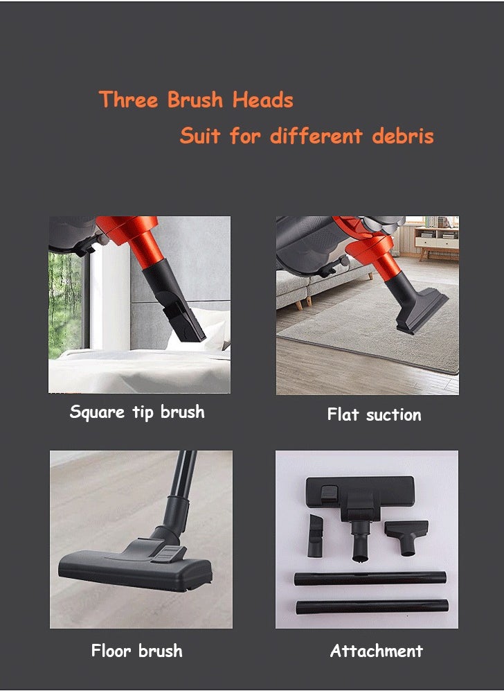 Joshberg - Portable Handheld Vacuum Cleaner High Suction Stick Vacuum 600W 18000Pa Suction 1.5L Large Capacity for Home, Hard Floor, Carpet,Bed,Car,GHA-585,Black - Image 1
