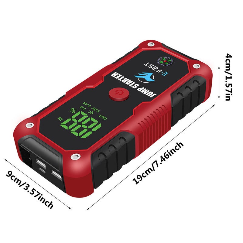 Display 36900mAh Car Jump Starter Booster Power Bank Battery Charger Truck Motorcycle Jump Pack Battery Booster Jumper, Upgrade smart clip - Image 4
