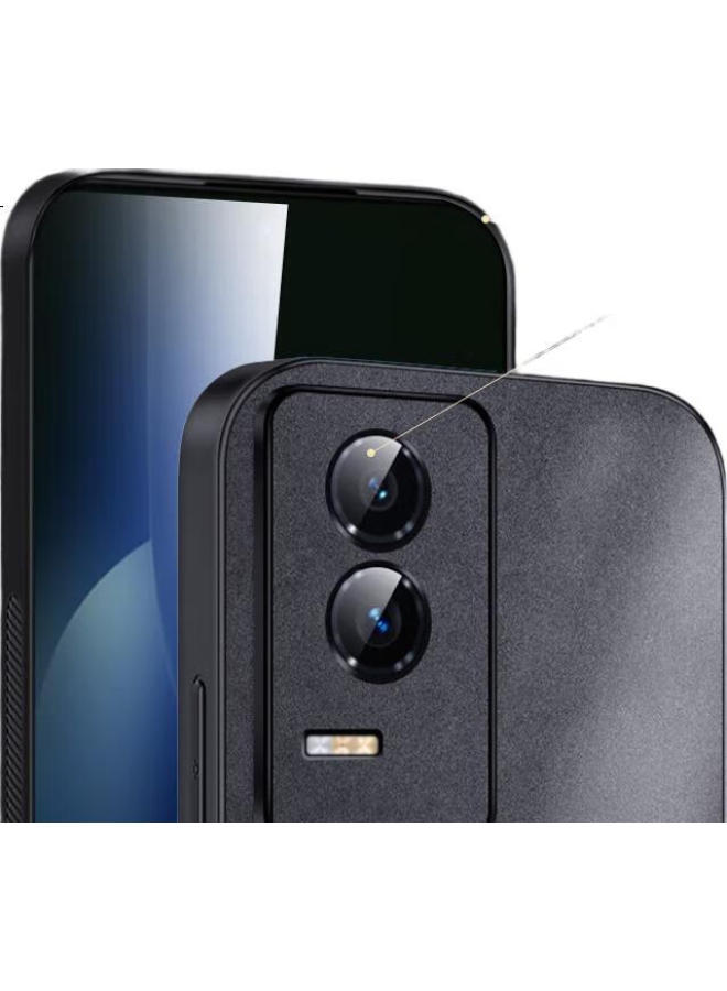 Shangsu Protective Case For Honor Gt, Huawei Honor Gt Phone Case, Anti-Drop Lens Full Cover Soft Shell, Simple And Light Luxury Sheepskin Leather Silicone Case, Men And Women Black Leather Case - Image 2