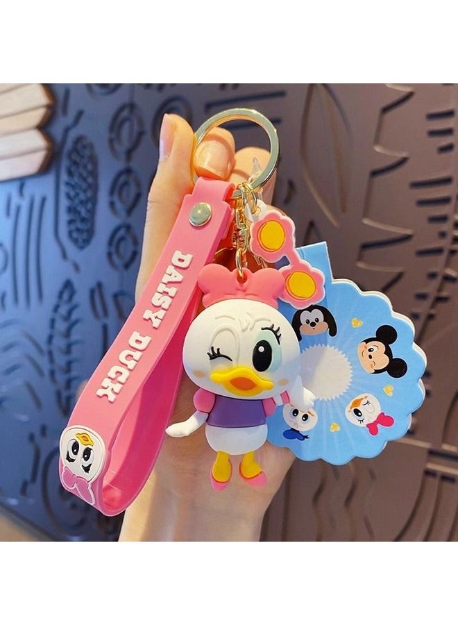 Generic Disney Daisy Duck Cartoon Keychain, Exquisite Pendant Cute Decorative Accessories for Purse Handbag Schoolbag Backpack Key  - Image 1