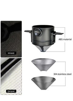 Generic Steel Cone Filter Paperless Coffee Dripper with Collapsible Holders for Home, Office, Travel, Camping 1-2 Cup  - Image 4