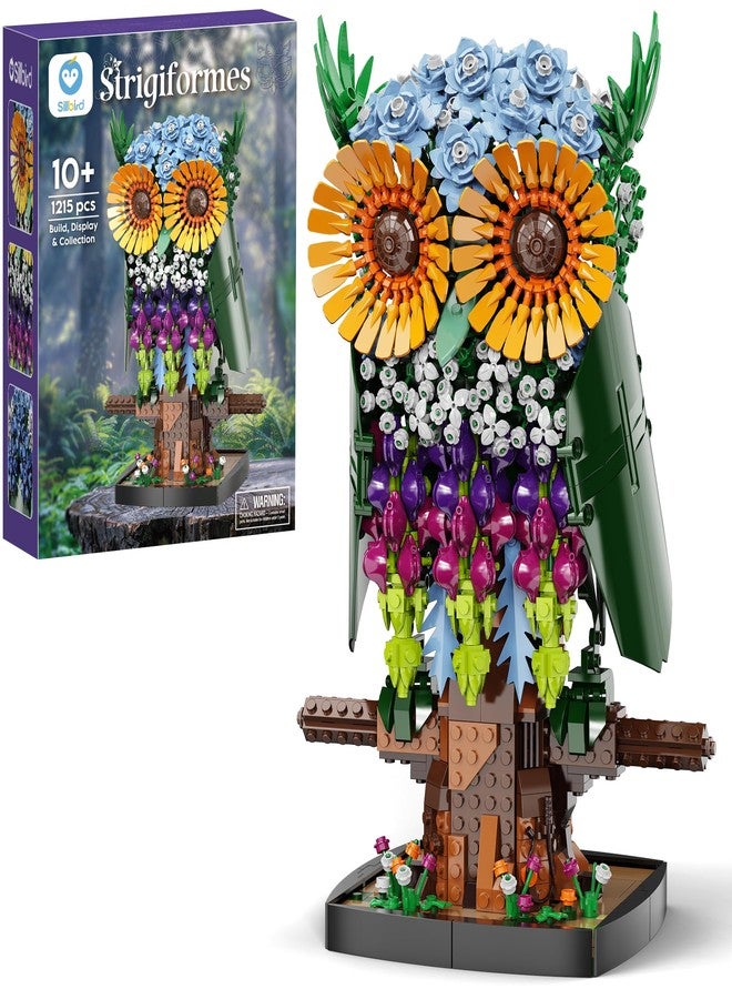 Sillbird Flower Owl Building Set for Adults and Teens, Buildable Floral Animal Model Kit for the Home Decor & Office Display, Birthday Gift Toys for Women Girlfriend Kids age 10 Years and up(1215 Pcs) - Image 1