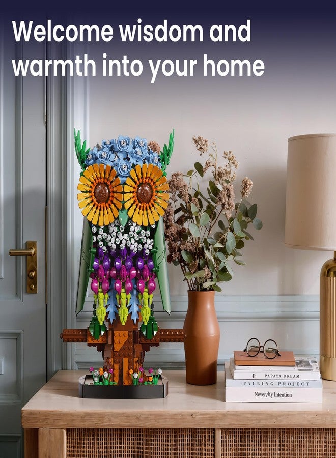 Sillbird Flower Owl Building Set for Adults and Teens, Buildable Floral Animal Model Kit for the Home Decor & Office Display, Birthday Gift Toys for Women Girlfriend Kids age 10 Years and up(1215 Pcs) - Image 3