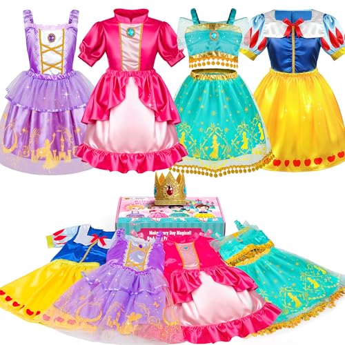STOPKLAS Princess Dress Up Clothes Princess Dress Up Costume for Toddler Girls Little Girls Princess Toys Kids Dress Up  Pretend Play Sets Christmas Birthday Gifts for Kids Grandkids 3 4 5 6 Years - Image 1