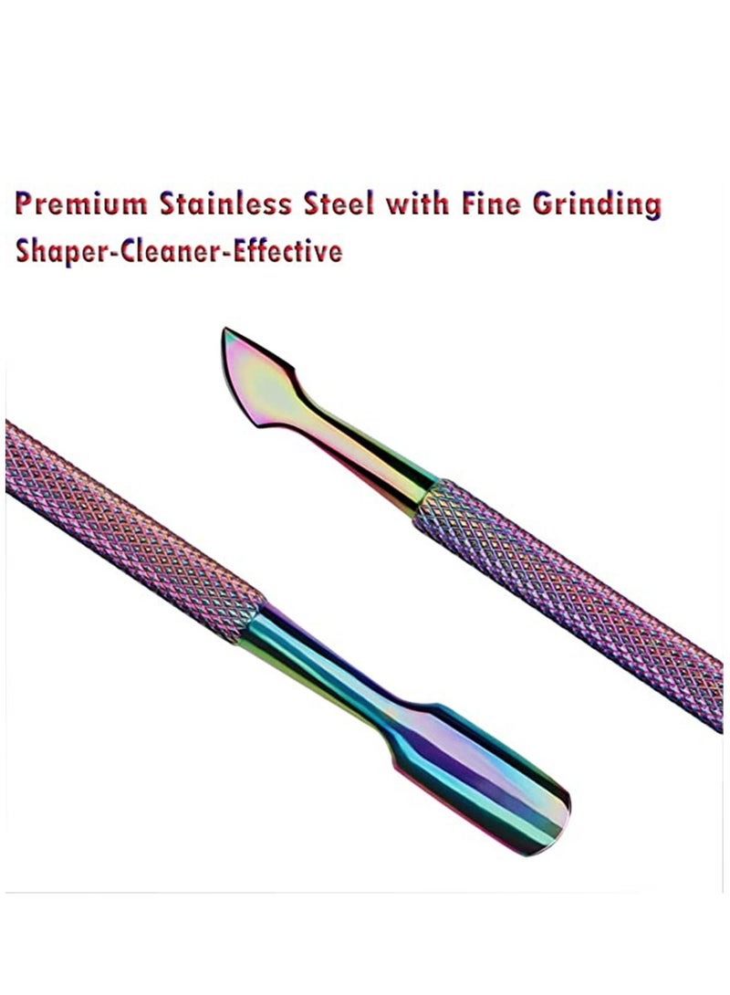 KASTWAVE Cuticle Trimmer with Cuticle Pusher - Cuticle Cutter Nipper Clipper Dead Skin Remover Scissor Plier Durable Manicure Pedicure Tools for Fingernails and Toenails Chameleon - Image 4