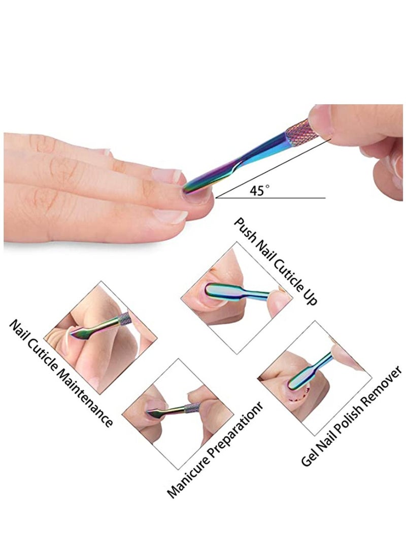 KASTWAVE Cuticle Trimmer with Cuticle Pusher - Cuticle Cutter Nipper Clipper Dead Skin Remover Scissor Plier Durable Manicure Pedicure Tools for Fingernails and Toenails Chameleon - Image 5