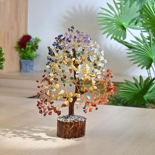 ZAICUS Seven Chakra Gemstone Tree for Chakra Balancing - Home Decor Showpiece - Gift for Women, Sister - Healing Crystal Bonsai for Positive Energy, Feng Shui Good Luck Tree, Spiritual Home Décor Gift - Image 1