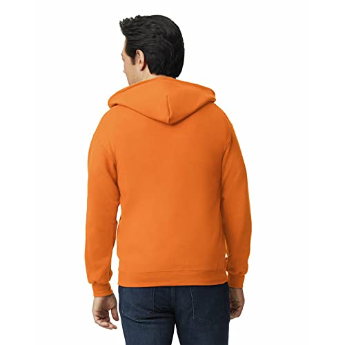 Gildan Adult Fleece Zip Hoodie Sweatshirt, Style G18600, Multipack, Safety Orange (1-pack), Medium - Image 3