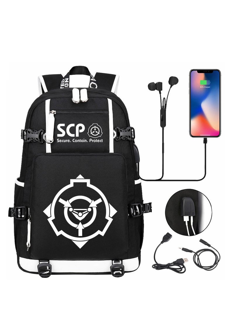 USB Print Youth Casual Travel Backpack