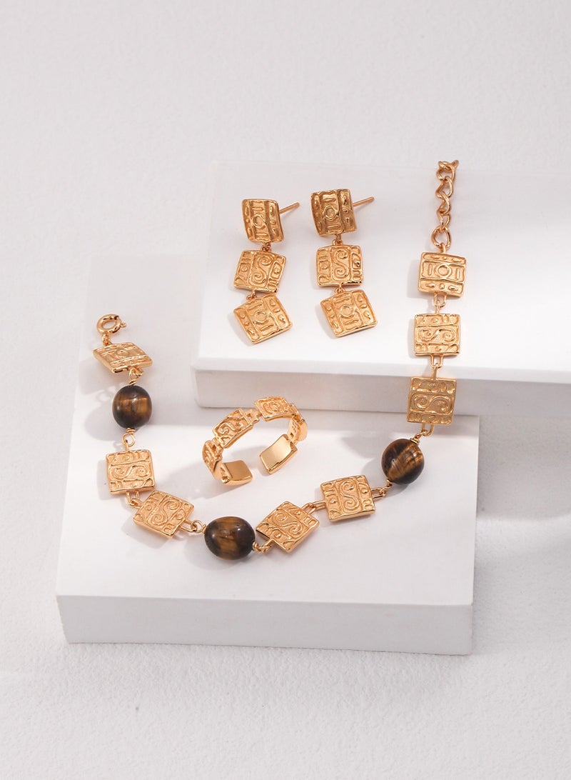 Sterling Silver Tiger Eye Stone Bracelet  - Image 4
