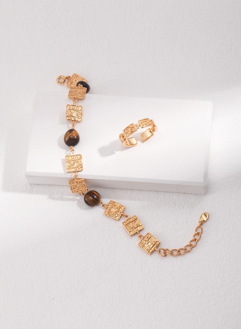 Sterling Silver Tiger Eye Stone Bracelet  - Image 3
