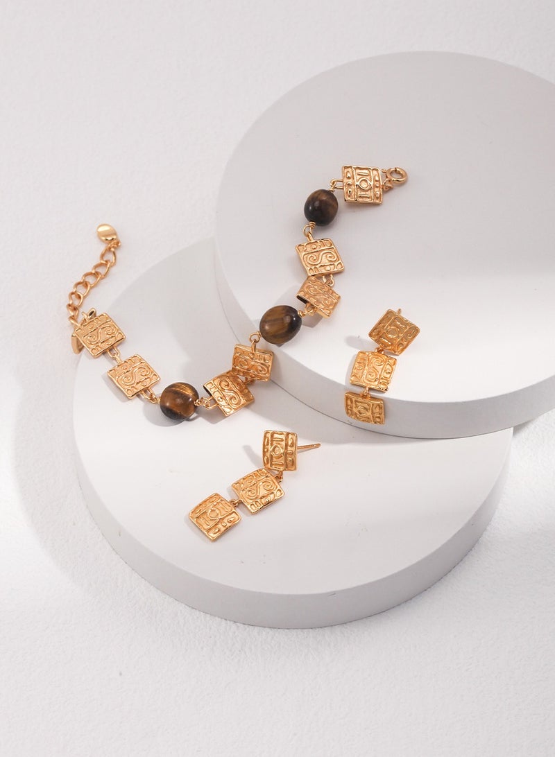Sterling Silver Tiger Eye Stone Bracelet  - Image 2