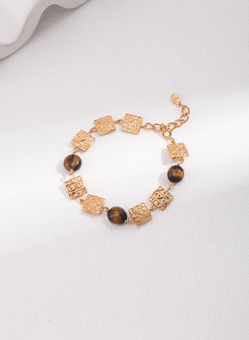 Sterling Silver Tiger Eye Stone Bracelet  - Image 1