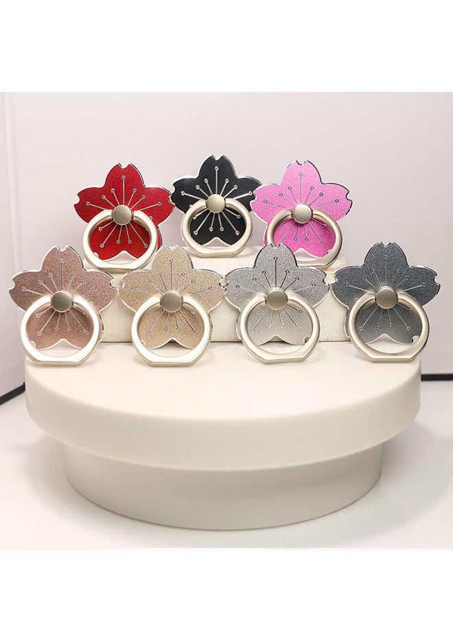Bee Sister - 2-Pieces Creative Flower Metal Mobile Phone Ring Desktop Folding Mobile Phone Holder Ring - Image 1