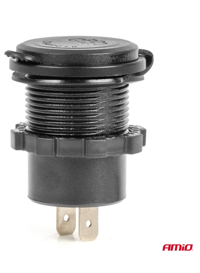 AMIO Waterproof Phone Charger with Switch RED LED Backlight 2xUSB C 12/24V - Image 2