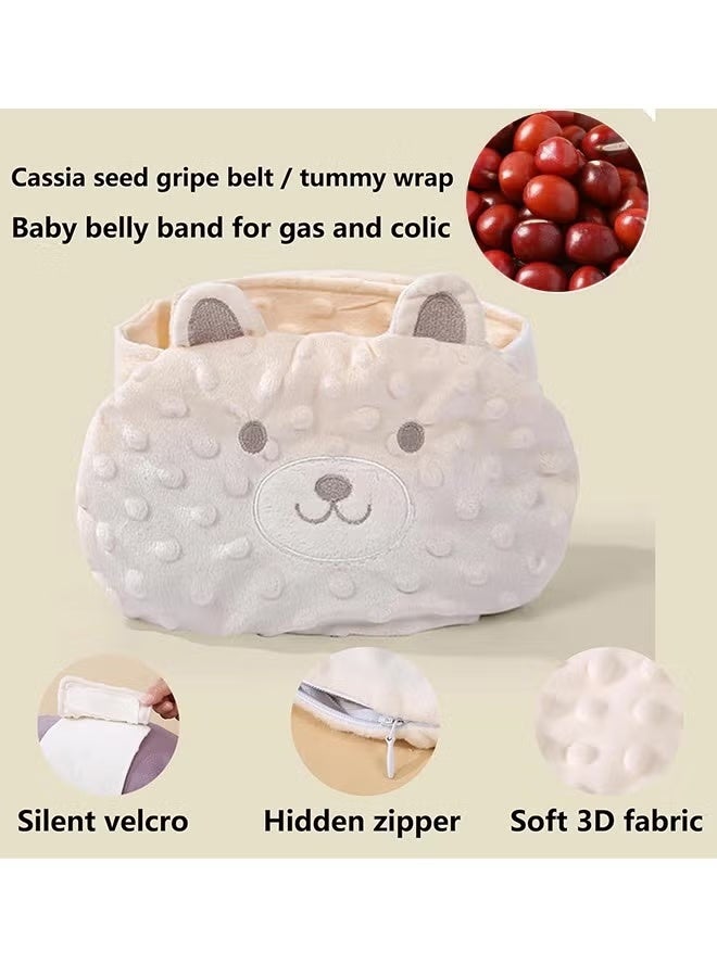 حزام بطن لتخفيف المغص والغازات لدى الأطفال، لفافة بطن مُدفأة، غطاء بطن مُدفأ للأطفال لحماية البطن من اضطرابات المعدة وتهدئة الغازات - Image 3